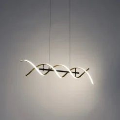 Trio Leuchten Hängelampe Gold inkl. LED 3-stufig dimmbar in Kelvin - Henk