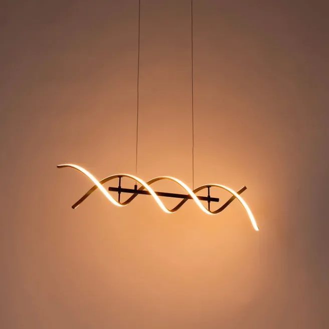 Trio Leuchten Hängelampe Gold inkl. LED 3-stufig dimmbar in Kelvin - Henk