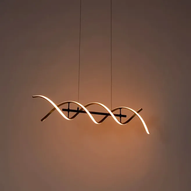 Trio Leuchten Hängelampe Gold inkl. LED 3-stufig dimmbar in Kelvin - Henk