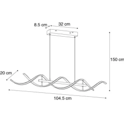 Trio Leuchten Hängelampe Gold inkl. LED 3-stufig dimmbar in Kelvin - Henk