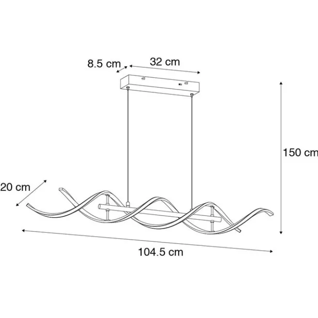 Trio Leuchten Hängelampe Gold inkl. LED 3-stufig dimmbar in Kelvin - Henk
