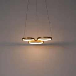 QAZQA Hängelampe gold inkl. LED 3-Stufen dimmbar 3-flammig - Rondas