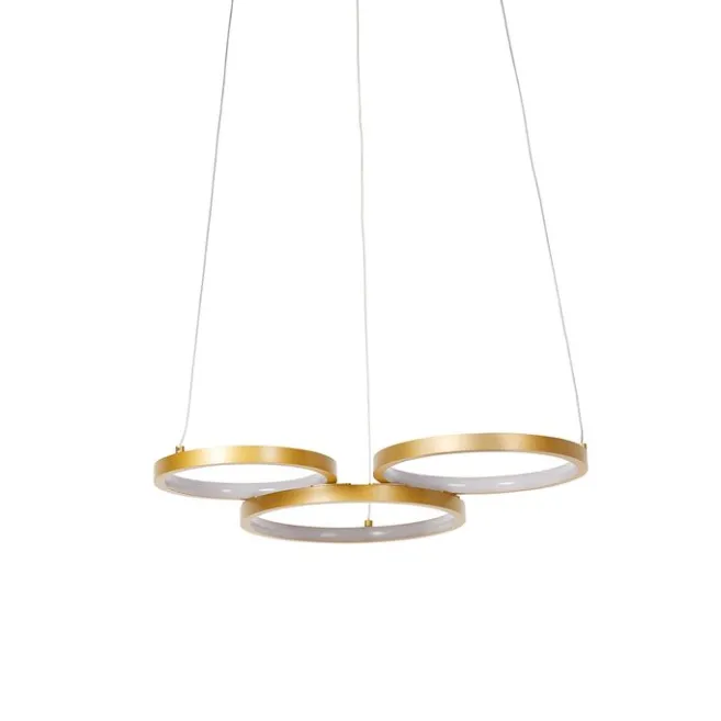 QAZQA Hängelampe gold inkl. LED 3-Stufen dimmbar 3-flammig - Rondas