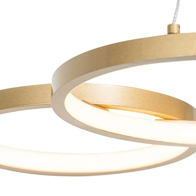 QAZQA Hängelampe gold inkl. LED 3-Stufen dimmbar 3-flammig - Rondas