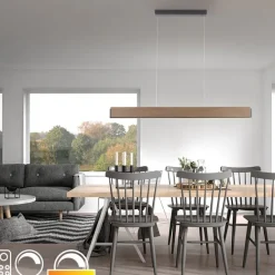 Paul Neuhaus Hängelampe Holz 121 cm inkl. LED mit Fernbedienung - Ajdin