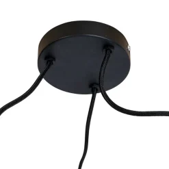 QAZQA Hängelampe mit 3 Baumwollschirmen schwarz mit Gold - Cava