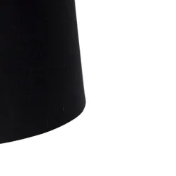 QAZQA Hängelampe mit Baumwollschirm schwarz mit Gold 35 cm - Blitz I schwarz