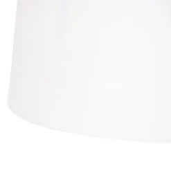 QAZQA Hängelampe mit Leinenschirmen weiß 35 cm - Blitz II Stahl