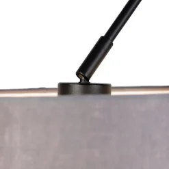 QAZQA Hängelampe mit Leinenschirmen dunkelgrau 35 cm - Blitz II schwarz