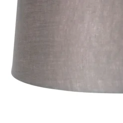 QAZQA Hängelampe mit Leinenschirmen dunkelgrau 35 cm - Blitz II schwarz