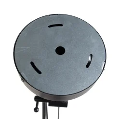 QAZQA Hängelampe mit Leinenschirmen dunkelgrau 35 cm - Blitz II schwarz