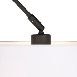 QAZQA Hängelampe mit Leinenschirm weiß 35 cm - Blitz I schwarz