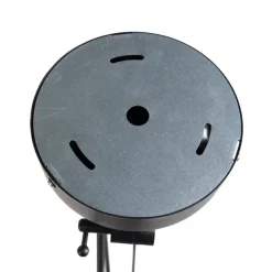 QAZQA Hängelampe mit Leinenschirmen taupe 35 cm - Blitz II schwarz