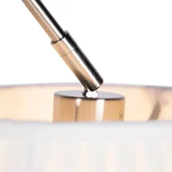 QAZQA Hängelampe mit plissiertem Schirm creme 35 cm - Blitz I Stahl