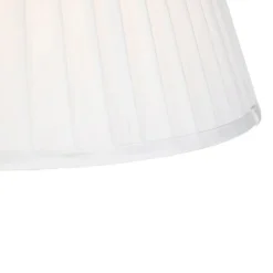 QAZQA Hängelampe mit plissiertem Schirm creme 35 cm - Blitz I Stahl