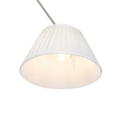QAZQA Hängelampe mit plissiertem Schirm creme 35 cm - Blitz I Stahl