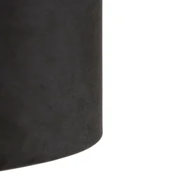 QAZQA Hängelampe mit Veloursschirm schwarz mit Gold 35 cm - Blitz I schwarz