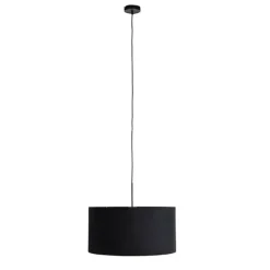 QAZQA Hängelampe mit Veloursschirm schwarz mit Gold 50 cm - Combi