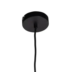 QAZQA Hängelampe mit Veloursschirm schwarz mit Gold 50 cm - Combi