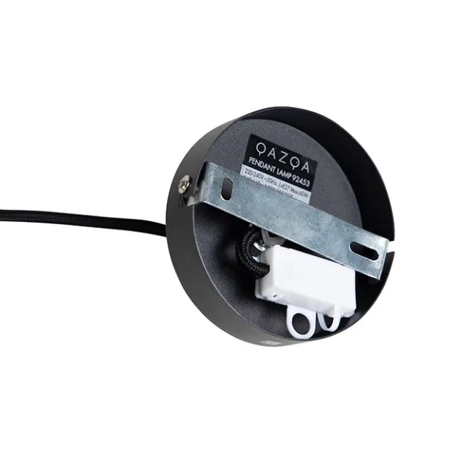 QAZQA Hängelampe mit Veloursschirm rosa mit Gold 50 cm - Combi