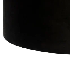 QAZQA Hängelampe mit Veloursschirmen schwarz mit Gold 35 cm - Blitz II schwarz