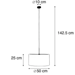 QAZQA Hängelampe mit Veloursschirm grün mit Gold 50 cm - Combi