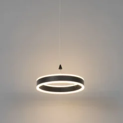 QAZQA Hängelampe schwarz 30 cm inkl. LED 3-stufig dimmbar - Lyani