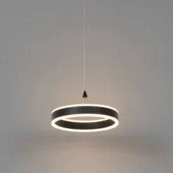 QAZQA Hängelampe schwarz 30 cm inkl. LED 3-stufig dimmbar - Lyani