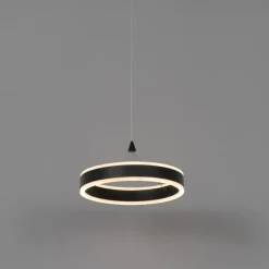 QAZQA Hängelampe schwarz 30 cm inkl. LED 3-stufig dimmbar - Lyani