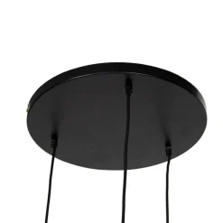 QAZQA Hängelampe schwarz gold und kupfer rund 3-flammig - Sarella