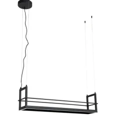 QAZQA Hängelampe schwarz mit Gestell inkl. LED 3-stufig dimmbar - Cage Rack