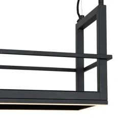 QAZQA Hängelampe schwarz mit Gestell inkl. LED 3-stufig dimmbar - Cage Rack