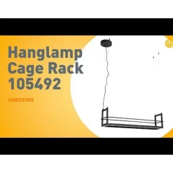 QAZQA Hängelampe schwarz mit Gestell inkl. LED 3-stufig dimmbar - Cage Rack