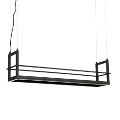 QAZQA Hängelampe schwarz mit Gestell inkl. LED 3-stufig dimmbar - Cage Rack