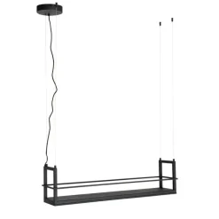 QAZQA Hängelampe schwarz mit Gestell inkl. LED 3-stufig dimmbar - Cage Rack