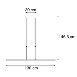 QAZQA Hängelampe schwarz mit Gold inkl. LED dimmbar - Fett