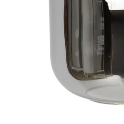 QAZQA Hängelampe schwarz mit Gold und Rauchglas inkl. 3 PUCC - Zuzanna