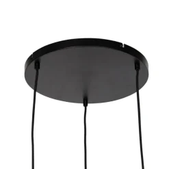 QAZQA Hängelampe schwarz mit Gold und Rauchglas inkl. 3 PUCC - Zuzanna