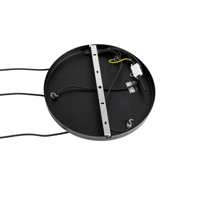 QAZQA Hängelampe schwarz mit Gold und Rauchglas, 3-flammig, rund – Kyan