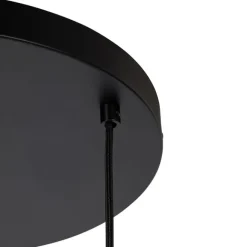 QAZQA Hängelampe schwarz mit Gold und Rauchglas, 3-flammig, rund – Kyan