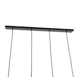 QAZQA Hängelampe schwarz mit Gold und Rauchglas inkl. 4 PUCC - Zuzanna