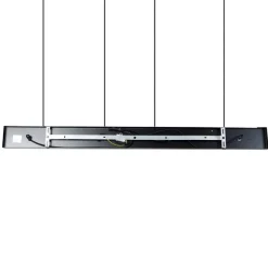 QAZQA Hängelampe schwarz mit Gold und Rauchglas inkl. 4 PUCC - Zuzanna