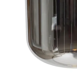 QAZQA Hängelampe schwarz mit Gold und Rauchglas inkl. 4 PUCC - Zuzanna