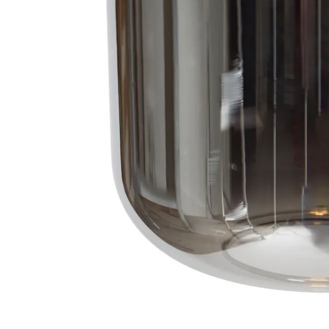 QAZQA Hängelampe schwarz mit Gold und Rauchglas inkl. 4 PUCC - Zuzanna