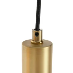 QAZQA Hängelampe schwarz mit Gold mit Rauchglas 5-flammig – Zuzanna