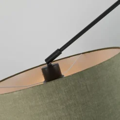 QAZQA Hängelampe schwarz mit Lampenschirm 35 cm olivgrün verstellbar - Blitz I