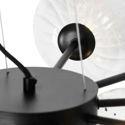 QAZQA Hängelampe schwarz mit Rauch und klarem Glas 13 Lichter - Bonnie