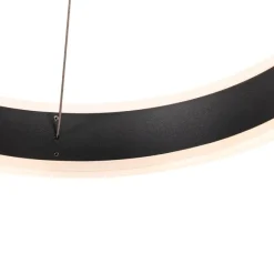 QAZQA Hängelampe schwarz rund inkl. LED 3-stufig dimmbar 3-Licht - Lyani