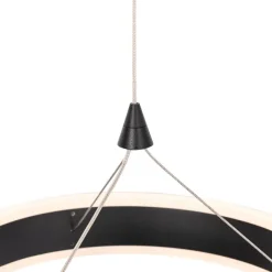 QAZQA Hängelampe schwarz rund inkl. LED 3-stufig dimmbar 3-Licht - Lyani