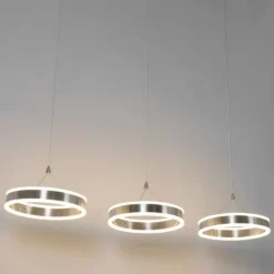 QAZQA Hängelampe Stahl länglich inkl. LED 3-Stufen dimmbar 3-Licht - Lyani